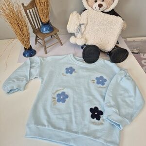 Blue Floral Sweatshirt